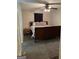 Bedroom with neutral carpet, ceiling fan, and a wood sleigh bed at 375 Big Game Way, Loganville, GA 30052