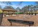 Community playground featuring swings, play structure and covered picnic area and benches for Gathering fun at 110 Camford Stone Path, Fayetteville, GA 30214