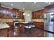Kitchen with stainless steel appliances, granite countertops, and a center island with seating at 2817 Village Park E Dr, Ellenwood, GA 30294
