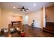 Finished basement featuring a recreational area with a pool table and a staircase to the upper level at 4311 Hampton Mill Pkwy, Douglasville, GA 30135
