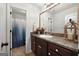Bathroom featuring a vanity with solid surface counters, and tile flooring at 470 Louise Way, Locust Grove, GA 30248