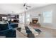 Spacious living area with fireplace, recessed lights, and wood-look floors at 470 Louise Way, Locust Grove, GA 30248