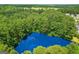 Beautiful, serene pond surrounded by lush, mature trees, creating a tranquil and private setting at 1360 Mount Mckinley Dr, Grayson, GA 30017