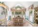 Bright dining area featuring a large window and elegant chairs with a view of the pool outside at 85 London Ln, Sharpsburg, GA 30277