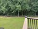 A view of the lush green backyard with a fenced-in area and mature trees at 180 Cooper Rd, Social Circle, GA 30025