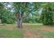 Spacious backyard featuring mature trees that provide shade, creating a private and serene outdoor environment at 1615 Clairmont Sw Ln, Conyers, GA 30094