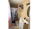 Bathroom featuring a sink, toilet, shower with a parisian themed shower curtain at 268 Rountree Rd, Riverdale, GA 30274