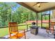 Relaxing screened porch with rocking chairs and wooded views, perfect for outdoor enjoyment at 132 Whitworth Dr # 15, Locust Grove, GA 30248