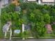 An aerial view of a beautiful property showcasing a pool, lush greenery, and a well-maintained home at 61 Main St, Moreland, GA 30259