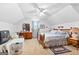 Cozy bedroom with vaulted ceilings, ceiling fan, and carpet flooring at 75 Antioch Rd, Mcdonough, GA 30252