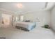 Large main bedroom with tray ceiling, ensuite bath access, and neutral decor, offering a serene space at 3688 Eagles Beek Cir, Lithonia, GA 30038