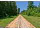 Long dirt driveway lined with trees, leading to a secluded and private property at 1828 Pitts Chapel Rd, Newborn, GA 30056
