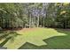 Large, well-maintained backyard with lush green grass, mature trees, and natural shade at 1202 Loxley Cir, Peachtree City, GA 30269