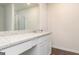 Bathroom with vanity and granite countertops, modern fixtures, and a tile shower at 244 Oliver Dr, Locust Grove, GA 30248