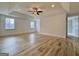 Basement featuring tiled floors, recessed lighting and a ceiling fan at 6765 Crofton Dr, Alpharetta, GA 30005
