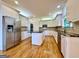 Modern kitchen with stainless steel appliances, white cabinets, and hardwood floors at 6765 Crofton Dr, Alpharetta, GA 30005