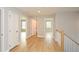 Bright hallway with hardwood floors, connecting to several rooms with doors and natural light at 192 Pecan Dr, Canton, GA 30114