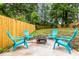 Relaxing backyard patio with fire pit and seating area, perfect for outdoor entertaining at 1699 Olympian Sw Way, Atlanta, GA 30310