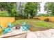 Fenced backyard with fire pit and seating area at 1699 Olympian Sw Way, Atlanta, GA 30310