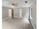 Spacious bedroom with neutral walls, carpet flooring, and a ceiling fan for comfort at 5723 Antelope Trl, Atlanta, GA 30349
