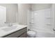 Clean bathroom featuring a vanity and a tub with shower at 88 Black Gum Ln # 43, Auburn, GA 30011