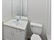 Bathroom with a vanity, mirror, and toilet at 2708 Parkway Trl, Lithonia, GA 30058