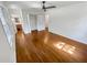 Bedroom featuring hardwood floors, fresh paint, closet and ensuite access at 3159 Nursery Se Rd, Smyrna, GA 30082