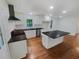 Modern kitchen featuring hardwood floors, fresh white cabinetry and a functional island at 3159 Nursery Se Rd, Smyrna, GA 30082