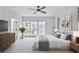 Bright bedroom with a ceiling fan, large windows, and neutral decor offers a comfortable and inviting space at 522 Pierce Nw Ave, Atlanta, GA 30318