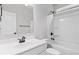 Clean bathroom with a shower and tub combination at 128 Laurel Farms Ln, Dallas, GA 30157