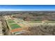 Aerial view of the soccer and tennis facilities and adjacent neighborhood at 6670 Benchwood Path, Cumming, GA 30028