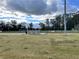 A well-maintained sports field and bleachers on a sunny day with blue skies at 6670 Benchwood Path, Cumming, GA 30028
