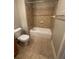 Bathroom with a shower and tile floor at 171 Auburn Ave # 329, Atlanta, GA 30303
