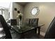 Dining room features a modern glass table with seating for six, perfect for entertaining at 171 Auburn Ave # 329, Atlanta, GA 30303