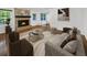 Cozy living room with a stone fireplace, comfortable seating, and stylish decor at 3371 Vandiver Dr, Marietta, GA 30066
