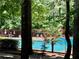 Secluded community pool surrounded by lush greenery provides a private oasis for residents at 5432 Post Road Pass, Stone Mountain, GA 30088