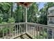 Cozy balcony overlooking a lush green wooded area at 102 Gettysburg Pl, Sandy Springs, GA 30350