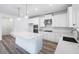 Modern kitchen with white cabinets, quartz countertops, and stainless steel appliances at 5060 Trescott Path, Cumming, GA 30028