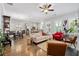 Open living room featuring hardwood floors and a neutral color palette at 25 Hardpan Aly, Marietta, GA 30066