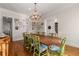 Elegant dining room with a large table, chandelier, and gallery wall of Gathering photos at 2493 Oldfield Nw Rd, Atlanta, GA 30327