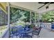 Relaxing screened porch with outdoor furniture and wooded views at 3550 Rivers End Pl, Buford, GA 30519