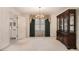 Formal dining room with chandelier, hardwood floors and built-in hutch at 201 Vistawood Ln, Marietta, GA 30066