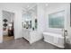 Modern bathroom with soaking tub and walk-in shower at 1095 Curry Dr, Atlanta, GA 30319