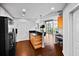 Modern kitchen with stainless steel appliances and a breakfast bar at 3324 Peachtree Ne Rd # 2718, Atlanta, GA 30326