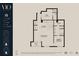 Detailed floor plan showcases layout with kitchen, den, living/dining area, balcony, and main bedroom at 318 Sandy Springs Cir # 270, Sandy Springs, GA 30328