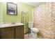Bathroom featuring a vanity, toilet, and tub/shower combination at 112 Camelot Dr, Atlanta, GA 30349
