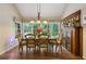 Dining area with wood floors, chandelier, and large windows overlooking the yard at 978 W Mill Bnd, Kennesaw, GA 30152