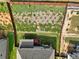 Aerial view of house and backyard, showing the property lines and surrounding houses at 90 Piedmont Cir, Covington, GA 30016