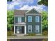 Two-story home with gray roof, teal siding, and white columns at 10 Spirea Way, Auburn, GA 30011