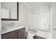 Clean bathroom with a bathtub, shower, and vanity at 279 Lewis Way, Canton, GA 30115
